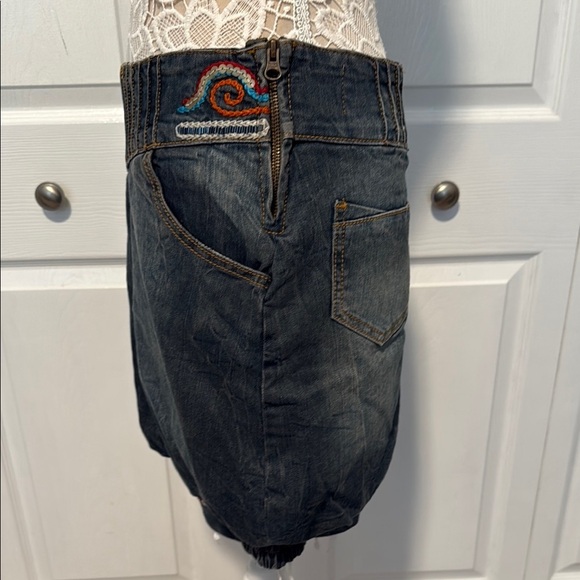 Dark Blue Denim Mini Skirt - Picture 2 of 10